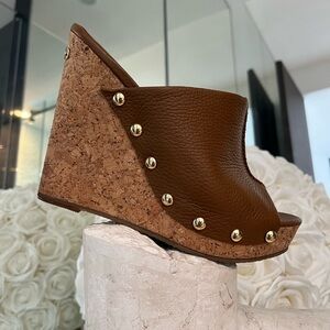 Micheal Kors cork Wedge leather Sandals